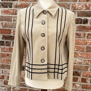 Vintage John Roberts checked cream blazer / 8 Petite / Excellent condition